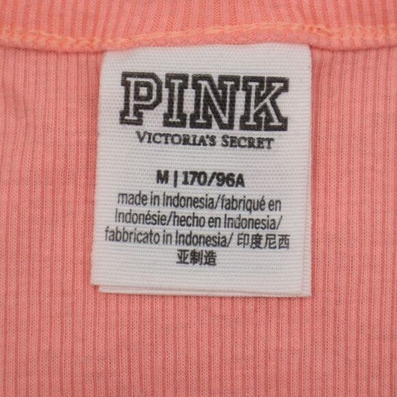 Pink Victoria Secret Shirt Womens M Pink Razor Back Scoop Neck Knit Stretch Tee - Picture 2 of 15